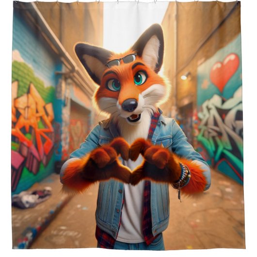 Fox Duschvorhang (Vorderseite)