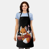 Fox Eating Ramen Ramen Noodle Lovers Fox Themed Schürze (Getragen)