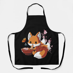 Fox Eating Ramen Ramen Noodle Lovers Fox Themed Schürze