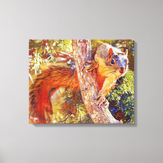 Fox Eichhörnchen Nah Fotokunstdruck Leinwanddruck (Vorderseite)