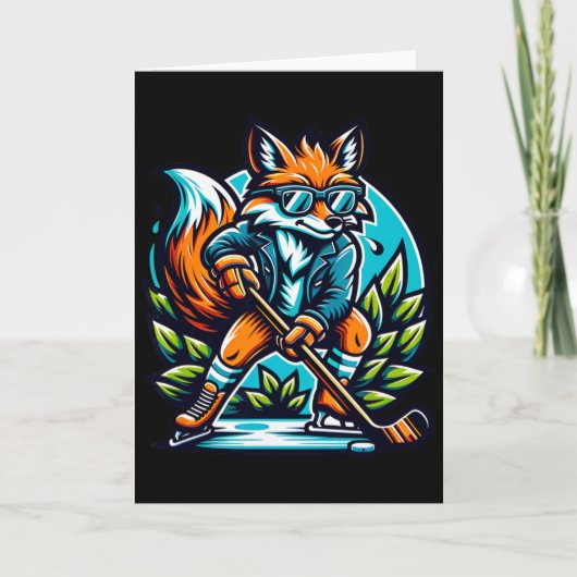 Fox-Eishockey-Cool-Style-Brille Karte (Vorderseite)
