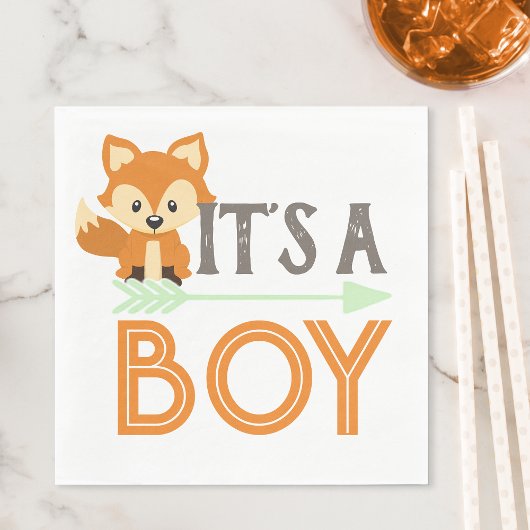 Fox Es ist ein Baby-Duschpapier aus Boy Woodland N Serviette