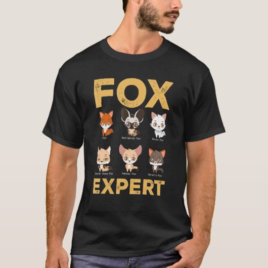 Fox Expert verschiedene Arten von Füchsen Niedlich T-Shirt (Vorderseite)