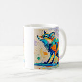 Fox Expressive abstrakte Tierkunst Kaffeetasse (VorderseiteRechts)