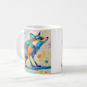 Fox Expressive abstrakte Tierkunst Kaffeetasse (Vorderseite Links)