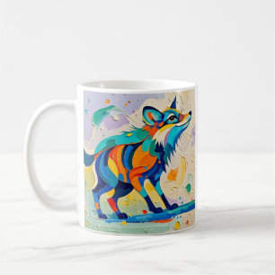 Fox Expressive abstrakte Tierkunst Kaffeetasse