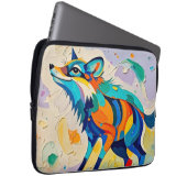Fox Expressive abstrakte Tierkunst Laptopschutzhülle (Vorne Rechts)