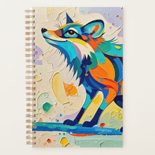 Fox Expressive abstrakte Tierkunst Planer