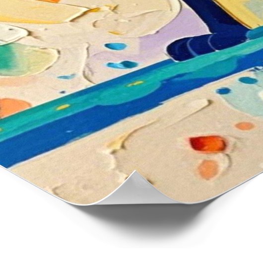 Fox Expressive abstrakte Tierkunst Poster (Ecke)