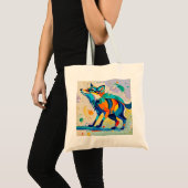 Fox Expressive abstrakte Tierkunst Tragetasche (Vorderseite (Produkt))