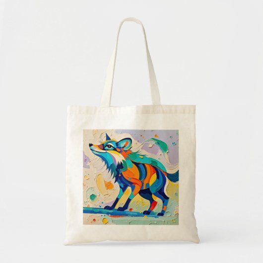 Fox Expressive abstrakte Tierkunst Tragetasche (Vorne)