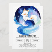 Fox Fables im Wald zum Geburtstag Einladung (Vorne/Hinten)