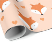 Fox Face Heart Animal Geschenkpapier (Rolleneckpunkt)