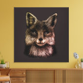 Fox-Face-Holzwand-Kunst Leinwanddruck (Insitu (Wohnzimmer))