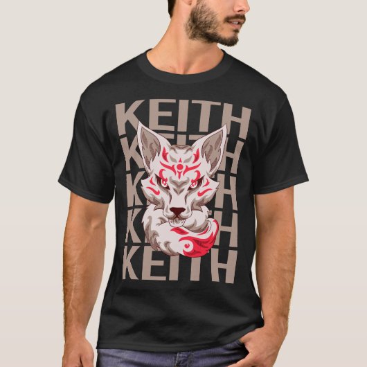 Fox Face - Keith Name T-Shirt (Vorderseite)