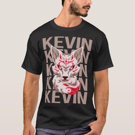 Fox Face - Kevin Name T-Shirt (Vorderseite)