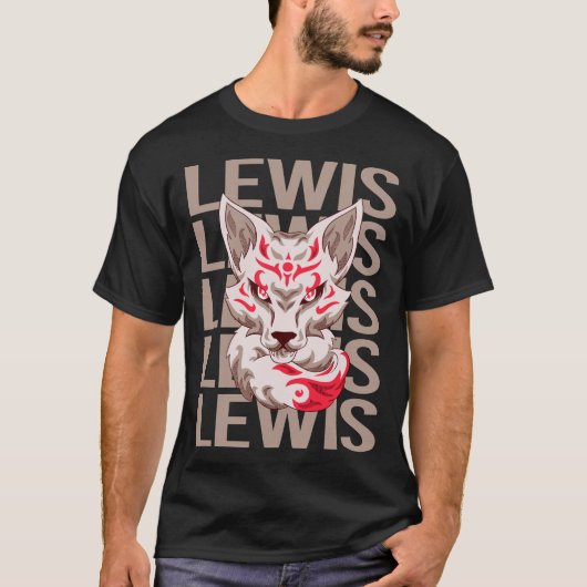 Fox Face - Lewis Name T-Shirt (Vorderseite)