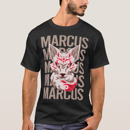 Fox Face - Marcus Name T-Shirt (Vorderseite)
