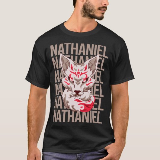 Fox Face - Nathaniel Name T-Shirt (Vorderseite)
