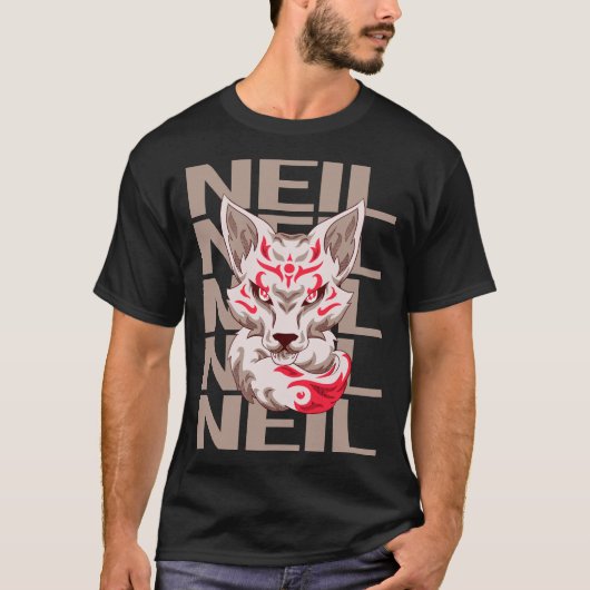 Fox Face - Neil Name T-Shirt (Vorderseite)
