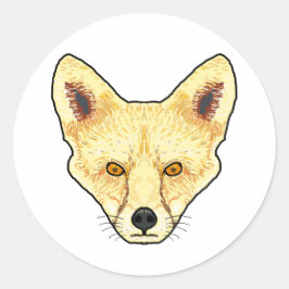 Fox Face Runder Aufkleber