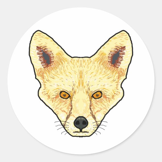 Fox Face Runder Aufkleber (Vorderseite)