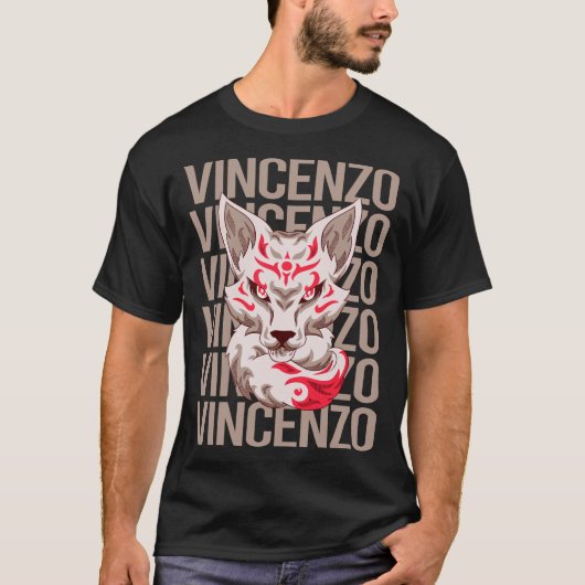 Fox Face - Vincenzo Name T-Shirt (Vorderseite)