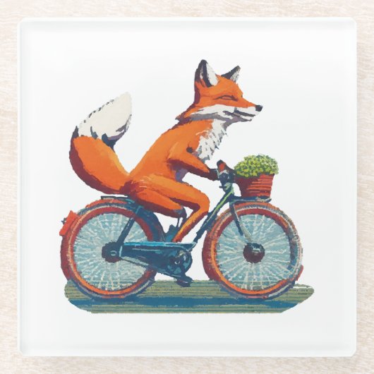 Fox Fahrrad Glasuntersetzer (Vorderseite)