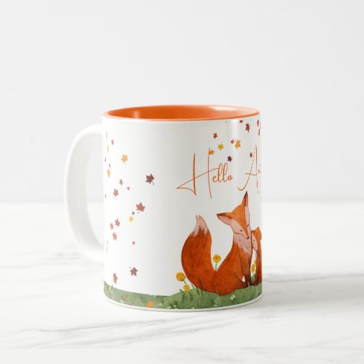 Fox Fall Herbst lässt Kaffeepause Tasse (Vorderseite Links)