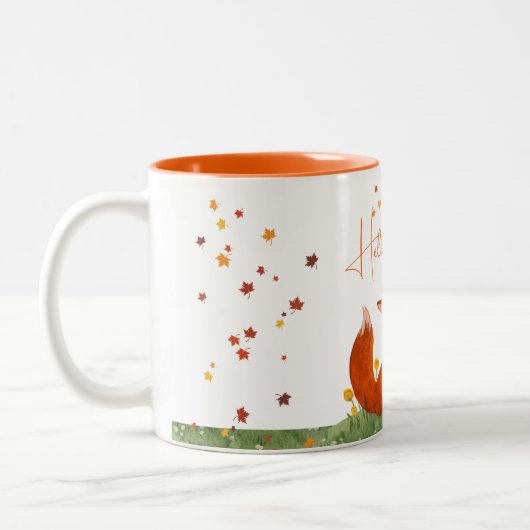 Fox Fall Herbst lässt Kaffeepause Tasse (Links)