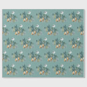 Fox Familie in Forest Full Moon Schneefall Weihnac Geschenkpapier (Flach)