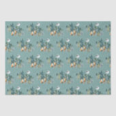 Fox Familie in Forest Full Moon Schneefall Weihnac Seidenpapier (Vorderseite)