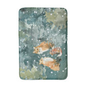 Fox-Familie in Forest Snowfall Badematte (Vorderseite Vertikal)