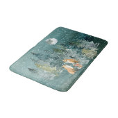 Fox-Familie in Forest Vollmond-Schneefall Badematte (Schrägansicht)