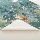 Fox-Familie in Forest Vollmond-Schneefall Sherpadecke (3/4)