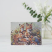 Fox-Familie Postkarte (Stehend Vorderseite)