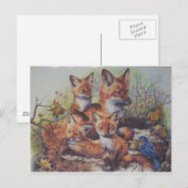 Fox-Familie Postkarte (Vorne/Hinten)
