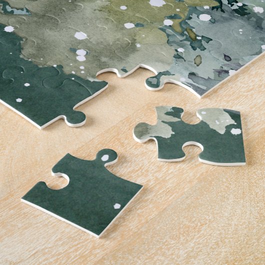 Fox Familienwald Vollmond Schneefall Puzzle (Seite)