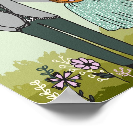 Fox Family - es ist ein Mädchen-Kinderposter Poster (Ecke)