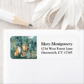 Fox Family Forest Full Moon Snow Rücksendeadresse (Insitu)