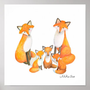 Fox Family Kinderzimmer Décor Niedlich Foxe Mama P Poster