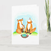 Fox Family New Baby Adoption Card Karte (Vorderseite)