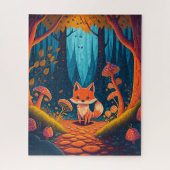 Fox Fantasy Animal Forest Illustration Puzzle (Vertikal)