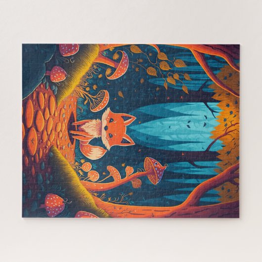 Fox Fantasy Animal Forest Illustration Puzzle (Horizontal)
