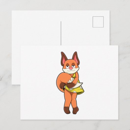 Fox Female mit Rock Postkarte (Vorne/Hinten)