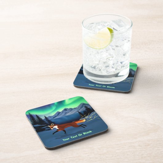 Fox Fire - Northern Lights Getränkeuntersetzer (Rechte Seite)