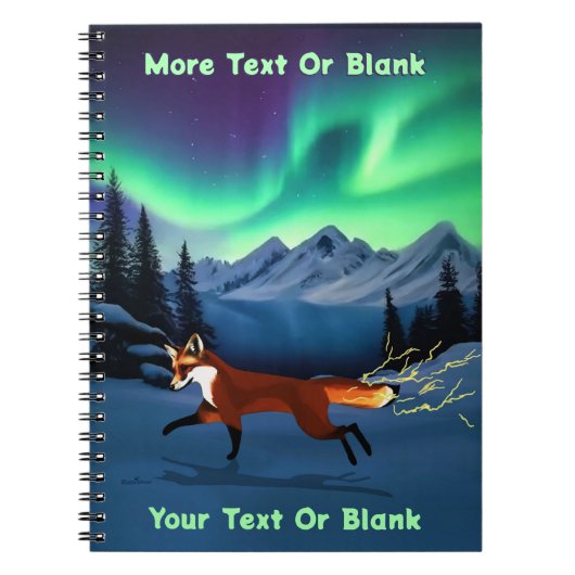 Fox Fire - Northern Lights Notizblock (Vorderseite)