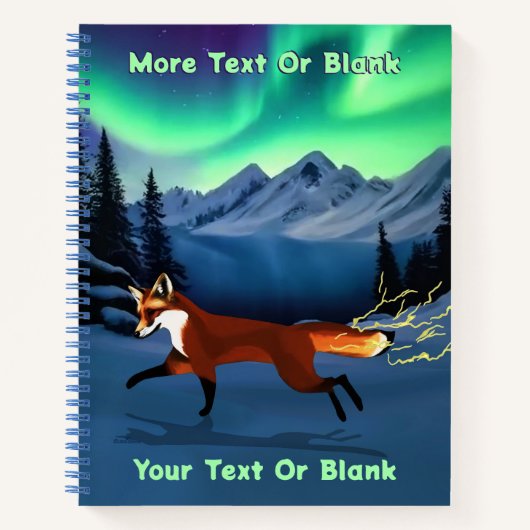 Fox Fire - Northern Lights Notizblock (Vorderseite)