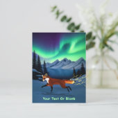Fox Fire - Northern Lights Postkarte (Stehend Vorderseite)