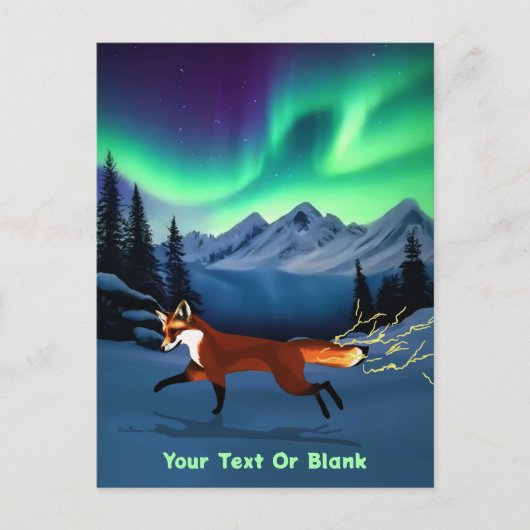 Fox Fire - Northern Lights Postkarte (Vorderseite)